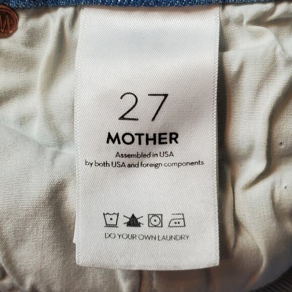 Mother Womens Size 27 The Insider Crop Step Fray Jeans Raw Hem Denim Blue - Picture 8 of 10
